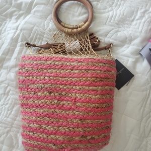 Clementine jute bucket shoulder bag
